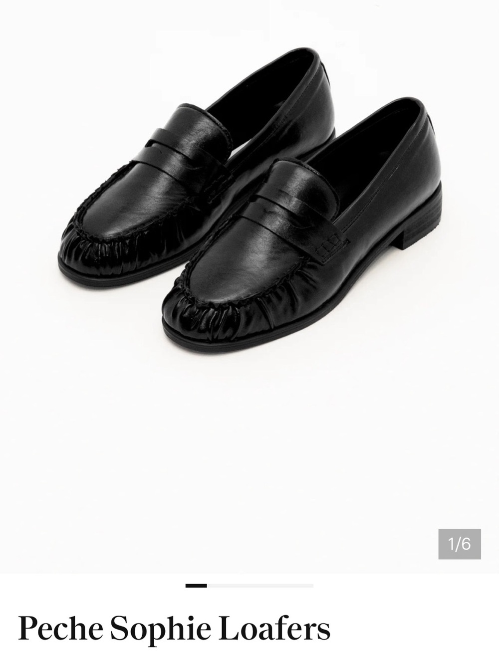 Peche Sophie Black Leather Loafers